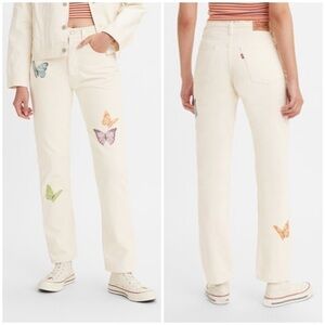 Levis 501 Butterfly Light Stonewash Classic Fit Jeans High Rise Button Fly Sz 32